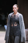 SWAYING/KNIT mohair hollow floral pullover (with suspenders) SW23AW1T51 dark gray PS64